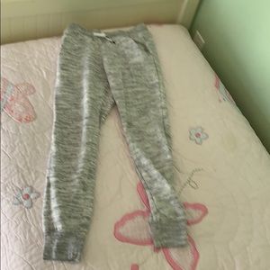 Long gray and white sweatpants